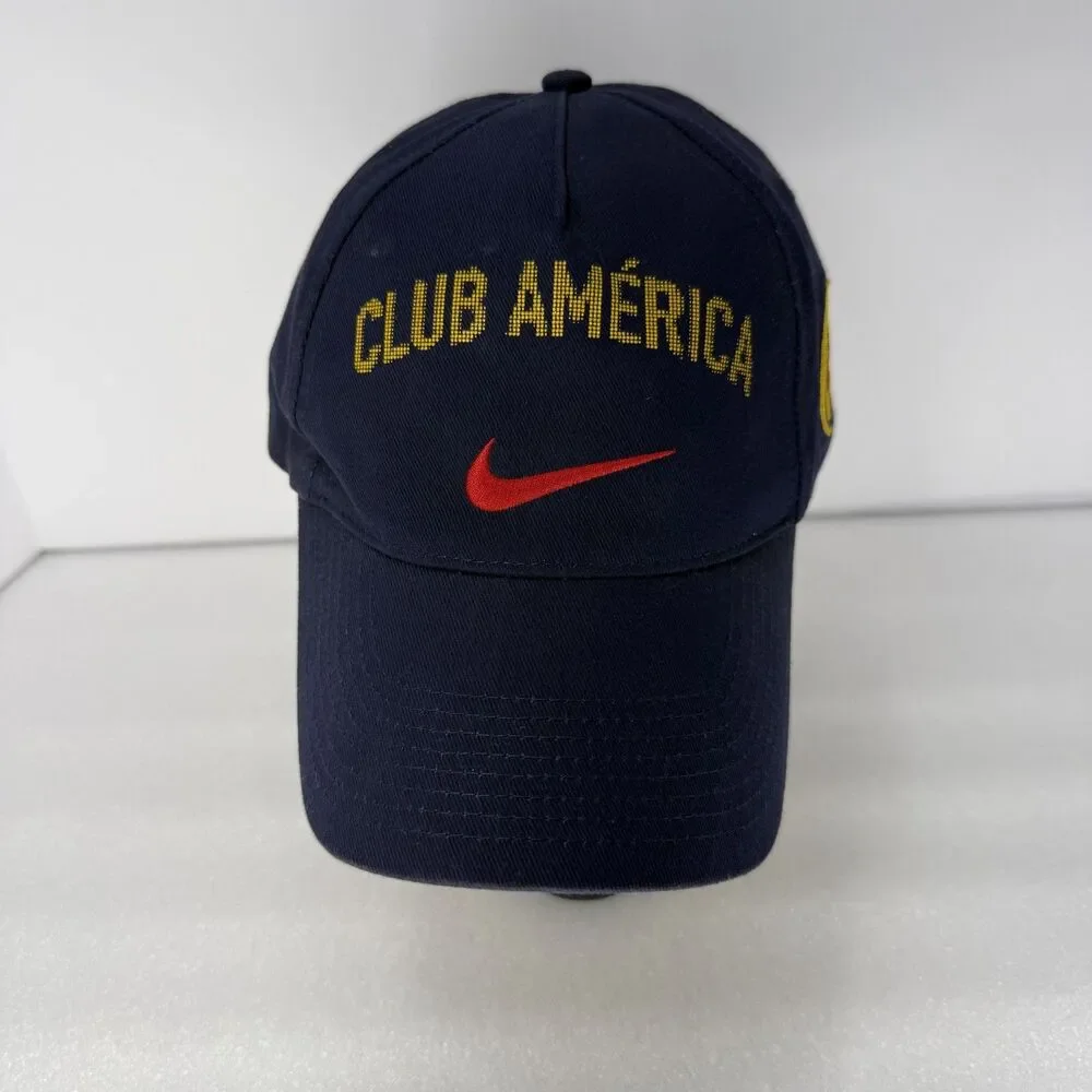 Nike Club America Hat Strapack Adjustable Blue Soccer Futbol Football Y2K Logo